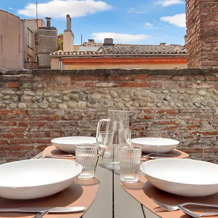 Daire Terrasse Riquet - En Plein Coeur De Toulouse